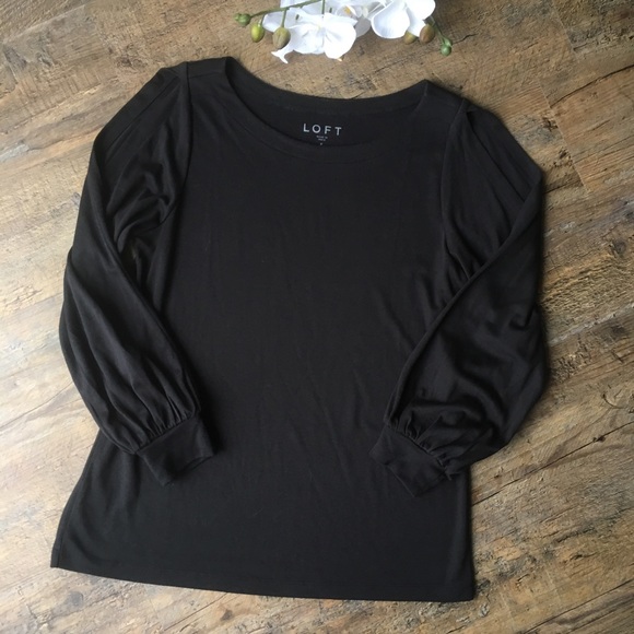 LOFT Tops - Loft long sleeve black top with shoulder slits S